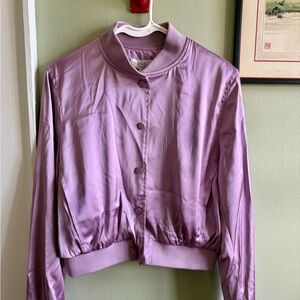 Rachel Zoe lilac satin bomber size S